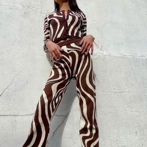 Chocolate and White cardigan